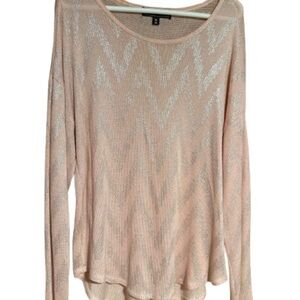Almost Famous Pink and Silver Knit Top